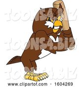Vector Illustration of a Cartoon Owl School Mascot Holding a Baseball Bat by Mascot Junction