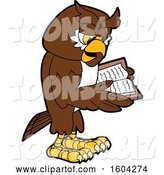 Vector Illustration of a Cartoon Owl School Mascot Reading a Book by Mascot Junction