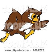 Vector Illustration of a Cartoon Owl School Mascot Running by Toons4Biz