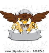 Vector Illustration of a Cartoon Owl School Mascot Swooping over a Banner by Toons4Biz