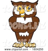 Vector Illustration of a Cartoon Owl School Mascot with Folded Arms by Mascot Junction