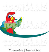 Vector Illustration of a Cartoon Parrot Mascot Dash Logo by Mascot Junction