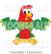 Vector Illustration of a Cartoon Parrot Mascot Flexing by Mascot Junction