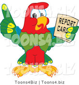 Vector Illustration of a Cartoon Parrot Mascot Holding a Report Card by Toons4Biz