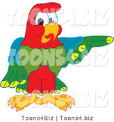 Vector Illustration of a Cartoon Parrot Mascot Pointing Right by Toons4Biz