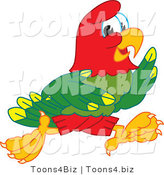 Vector Illustration of a Cartoon Parrot Mascot Running by Toons4Biz