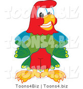 Vector Illustration of a Cartoon Parrot Mascot Smiling by Mascot Junction