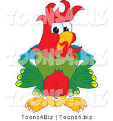 Vector Illustration of a Cartoon Parrot Mascot with Funky Hair by Mascot Junction