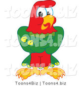 Vector Illustration of a Cartoon Parrot Mascot with His Wings Crossed by Toons4Biz