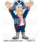 Vector Illustration of a Cartoon Patriot Mascot Cheering by Mascot Junction