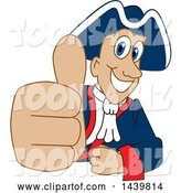 Vector Illustration of a Cartoon Patriot Mascot Giving a Thumb up by Mascot Junction