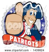 Vector Illustration of a Cartoon Patriot Mascot Giving a Thumb up on a Badge by Toons4Biz