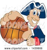 Vector Illustration of a Cartoon Patriot Mascot Grabbing a Basketball by Mascot Junction