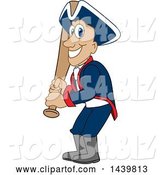 Vector Illustration of a Cartoon Patriot Mascot Holding a Baseball Bat by Toons4Biz