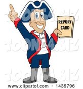 Vector Illustration of a Cartoon Patriot Mascot Holding a Report Card by Mascot Junction