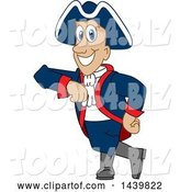 Vector Illustration of a Cartoon Patriot Mascot Leaning by Mascot Junction