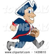 Vector Illustration of a Cartoon Patriot Mascot Playing Football by Mascot Junction