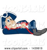 Vector Illustration of a Cartoon Patriot Mascot Relaxing by Mascot Junction