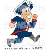Vector Illustration of a Cartoon Patriot Mascot Running by Mascot Junction