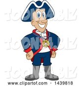 Vector Illustration of a Cartoon Patriot Mascot Wearing a Sports Medal by Toons4Biz