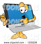 Vector Illustration of a Cartoon PC Computer Mascot Blaming Issues on Something Else by Mascot Junction