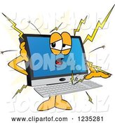 Vector Illustration of a Cartoon PC Computer Mascot Crashing by Mascot Junction