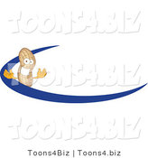 Vector Illustration of a Cartoon Peanut Mascot Logo with a Blue Dash by Mascot Junction