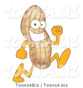 Vector Illustration of a Cartoon Peanut Mascot Running by Mascot Junction