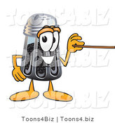 Vector Illustration of a Cartoon Pepper Shaker Mascot Holding a Pointer Stick by Mascot Junction