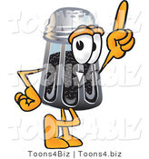 Vector Illustration of a Cartoon Pepper Shaker Mascot Pointing Upwards by Mascot Junction