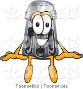 Vector Illustration of a Cartoon Pepper Shaker Mascot Sitting by Mascot Junction