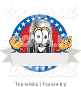 Vector Illustration of a Cartoon Pepper Shaker Mascot with Stars and Blank Label by Toons4Biz