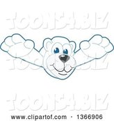 Vector Illustration of a Cartoon Polar Bear School Mascot Leaping by Mascot Junction