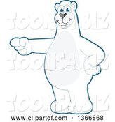 Vector Illustration of a Cartoon Polar Bear School Mascot Pointing by Mascot Junction