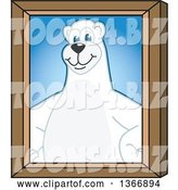 Vector Illustration of a Cartoon Polar Bear School Mascot Portrait by Mascot Junction