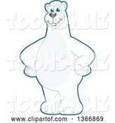 Vector Illustration of a Cartoon Polar Bear School Mascot Standing with Hands on His Hips by Mascot Junction