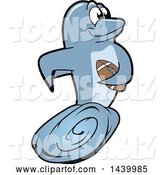 Vector Illustration of a Cartoon Porpoise Dolphin School Mascot Playing Football by Mascot Junction
