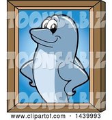 Vector Illustration of a Cartoon Porpoise Dolphin School Mascot Portrait by Mascot Junction