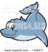 Vector Illustration of a Cartoon Porpoise Dolphin School Mascot Swimming by Toons4Biz