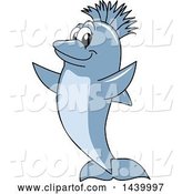 Vector Illustration of a Cartoon Porpoise Dolphin School Mascot with a Mohawk by Mascot Junction