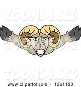 Vector Illustration of a Cartoon Ram Mascot Leaping by Mascot Junction