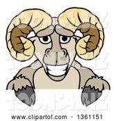 Vector Illustration of a Cartoon Ram Mascot over a Sign by Toons4Biz