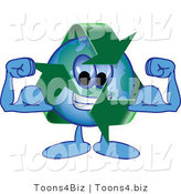 Vector Illustration of a Cartoon Recycle Mascot Flexing by Mascot Junction
