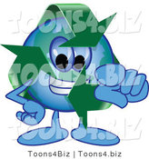 Vector Illustration of a Cartoon Recycle Mascot Pointing Outwards by Toons4Biz