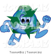 Vector Illustration of a Cartoon Recycle Mascot Running by Mascot Junction