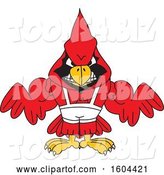 Vector Illustration of a Cartoon Red Cardinal Bird Mascot Wrestling by Mascot Junction