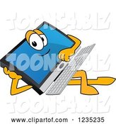 Vector Illustration of a Cartoon Resting PC Computer Mascot by Toons4Biz