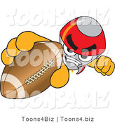 Vector Illustration of a Cartoon Rocket Mascot Grabbing a Football by Mascot Junction