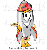 Vector Illustration of a Cartoon Rocket Mascot Leaning by Mascot Junction