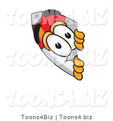 Vector Illustration of a Cartoon Rocket Mascot Peeking Around a Corner by Mascot Junction